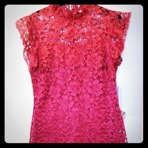 Crimson red lace dress